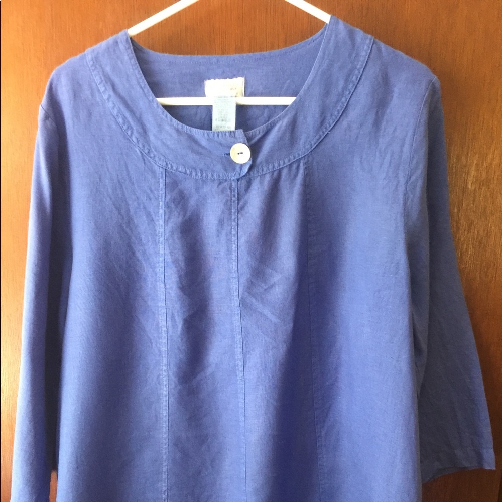 Linen 3/4 sleeve blouse